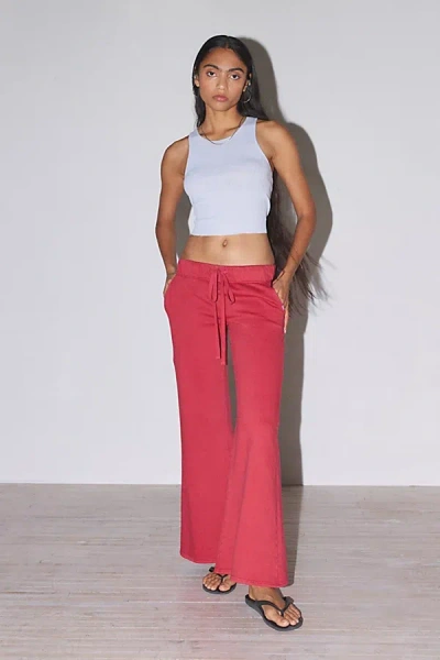 Out From Under Lived In Flare Sweatpant In Red, Women's At Urban Outfitters