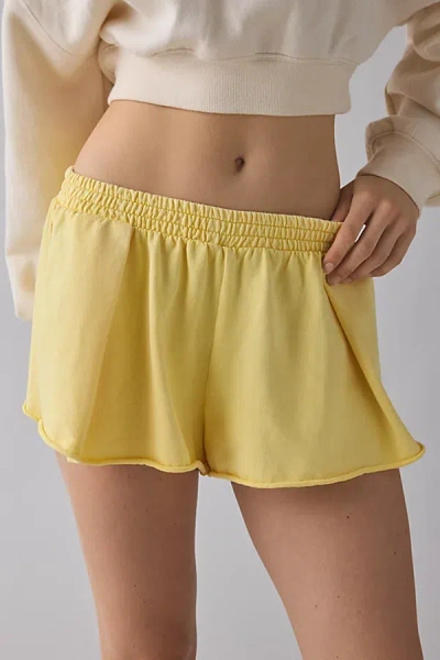 Out From Under Lived In Sweat Short In Yellow, Women's At Urban Outfitters