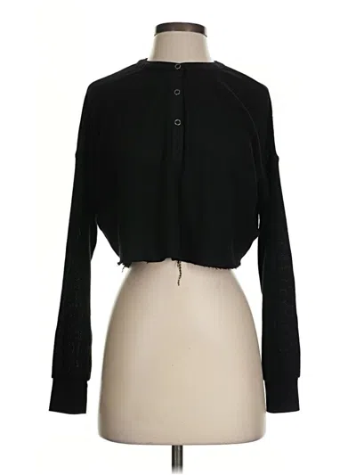 Pre-owned Out From Under Long Sleeve Blouse In Black
