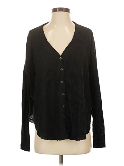 Pre-owned Out From Under Long Sleeve Blouse In Black