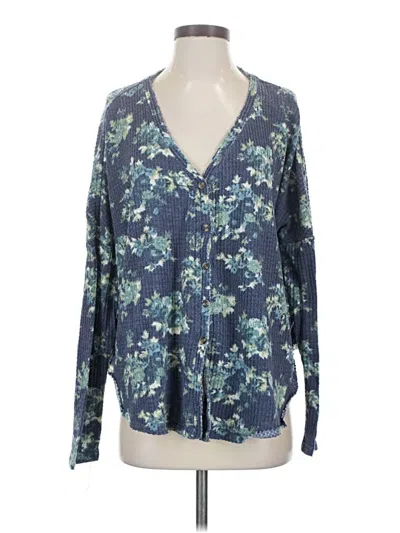 Pre-owned Out From Under Long Sleeve Blouse In Blue