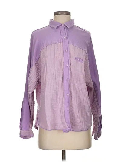 Pre-owned Out From Under Long Sleeve Blouse In Purple