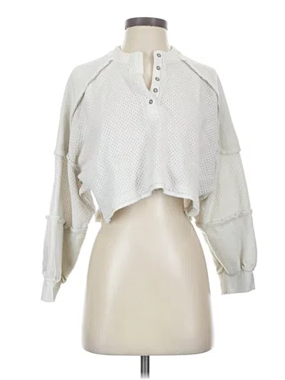 Pre-owned Out From Under Long Sleeve Blouse In Silver