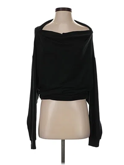 Pre-owned Out From Under Long Sleeve Top Black One Shoulder Neckline Tops
