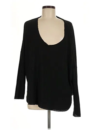 Pre-owned Out From Under Long Sleeve Top Black Scoop Neck Tops