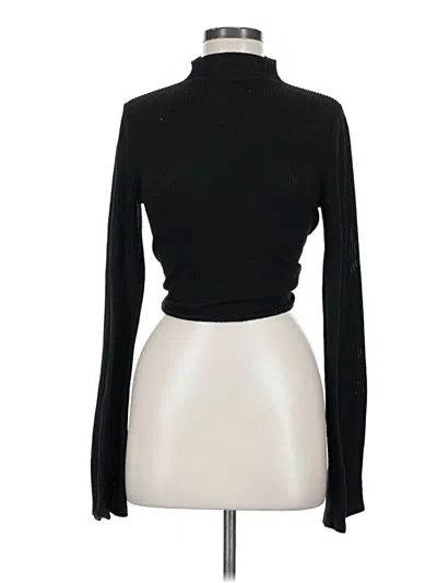 Pre-owned Out From Under Long Sleeve Top Black Turtleneck Tops