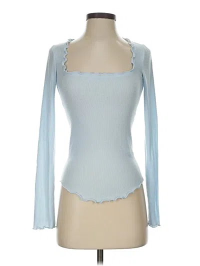 Pre-owned Out From Under Long Sleeve Top Blue Sweetheart Neckline Tops