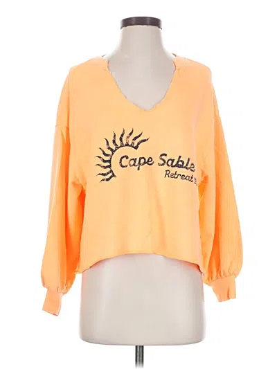Pre-owned Out From Under Long Sleeve Top Orange Sweetheart Neckline Tops