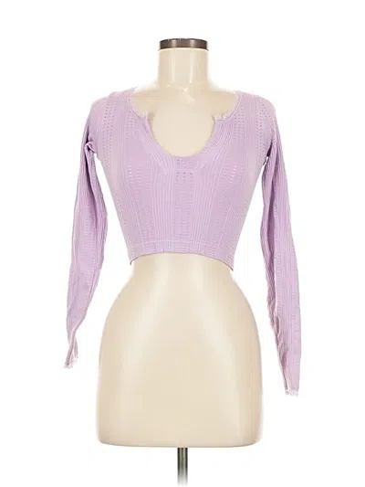 Pre-owned Out From Under Long Sleeve Top Purple Sweetheart Neckline Tops