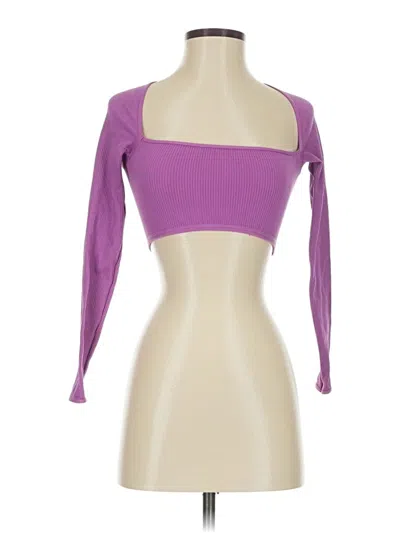 Pre-owned Out From Under Long Sleeve Top Purple Sweetheart Neckline Tops