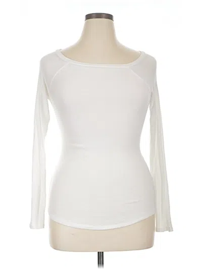 Pre-owned Out From Under Long Sleeve Top White Boatneck Tops