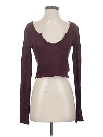 Pre-owned Out From Under Long Sleeve T-shirt In Burgundy