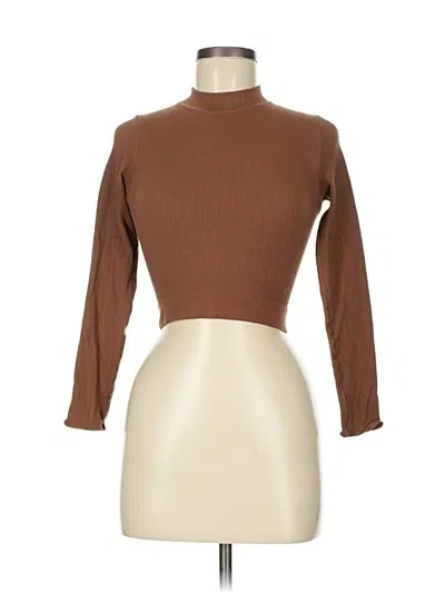 Pre-owned Out From Under Long Sleeve Turtleneck In Brown
