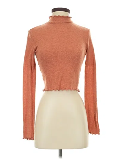 Pre-owned Out From Under Long Sleeve Turtleneck In Brown