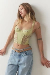 Out From Under Love Bug Corset Top In Green, Women's At Urban Outfitters
