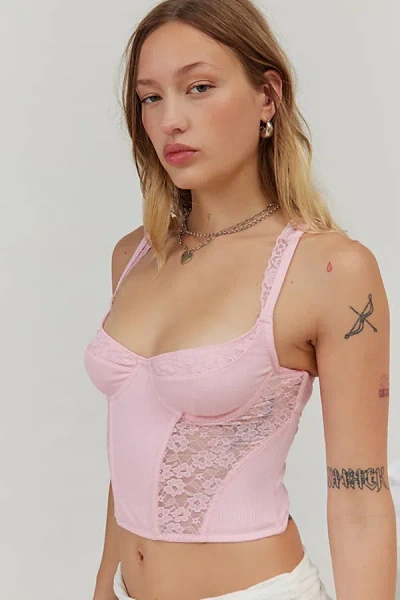 Out From Under Love Bug Corset Top In Pink, Women's At Urban Outfitters