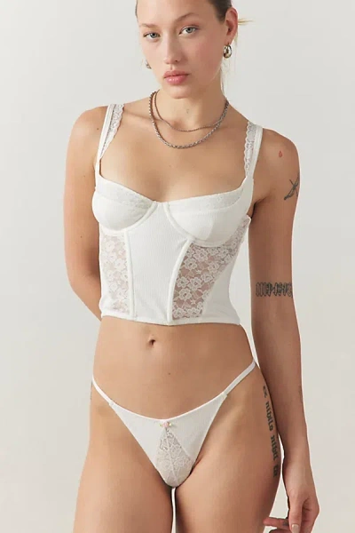 Out From Under Love Bug Thong In White, Women's At Urban Outfitters