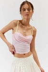 Out From Under Mesh Balconette Bra Cami In Pink, Women's At Urban Outfitters