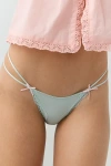 Out From Under Mia Strappy Lace-trim Thong In Silt Green/strawberry, Women's At Urban Outfitters