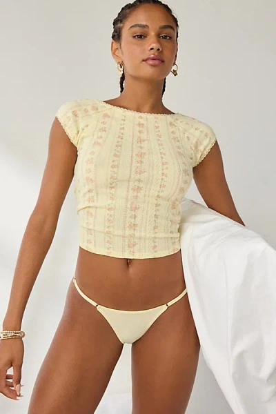 Out From Under Micro String Bikini Undie In Yellow, Women's At Urban Outfitters