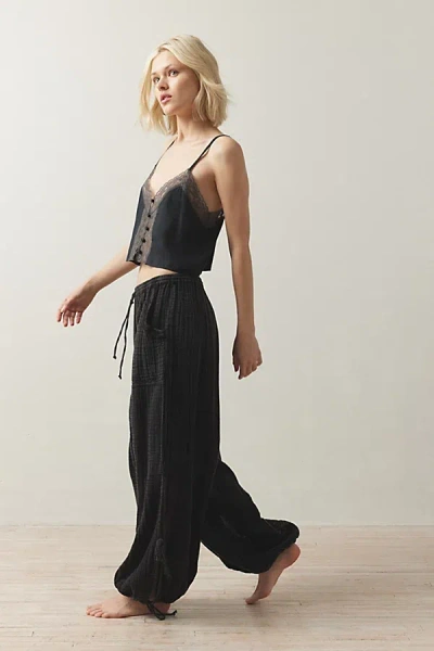 Out From Under Mila Gauze Jogger Pant In Black, Women's At Urban Outfitters