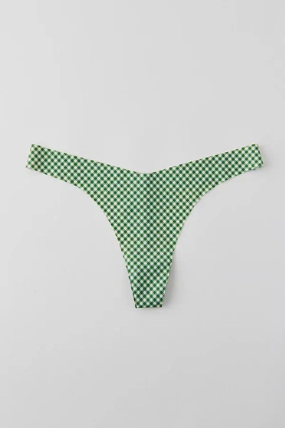 Out From Under Mini Thong In Green Gingham, Women's At Urban Outfitters