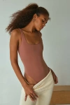 Out From Under Mira High-cut Bodysuit In Brown, Women's At Urban Outfitters