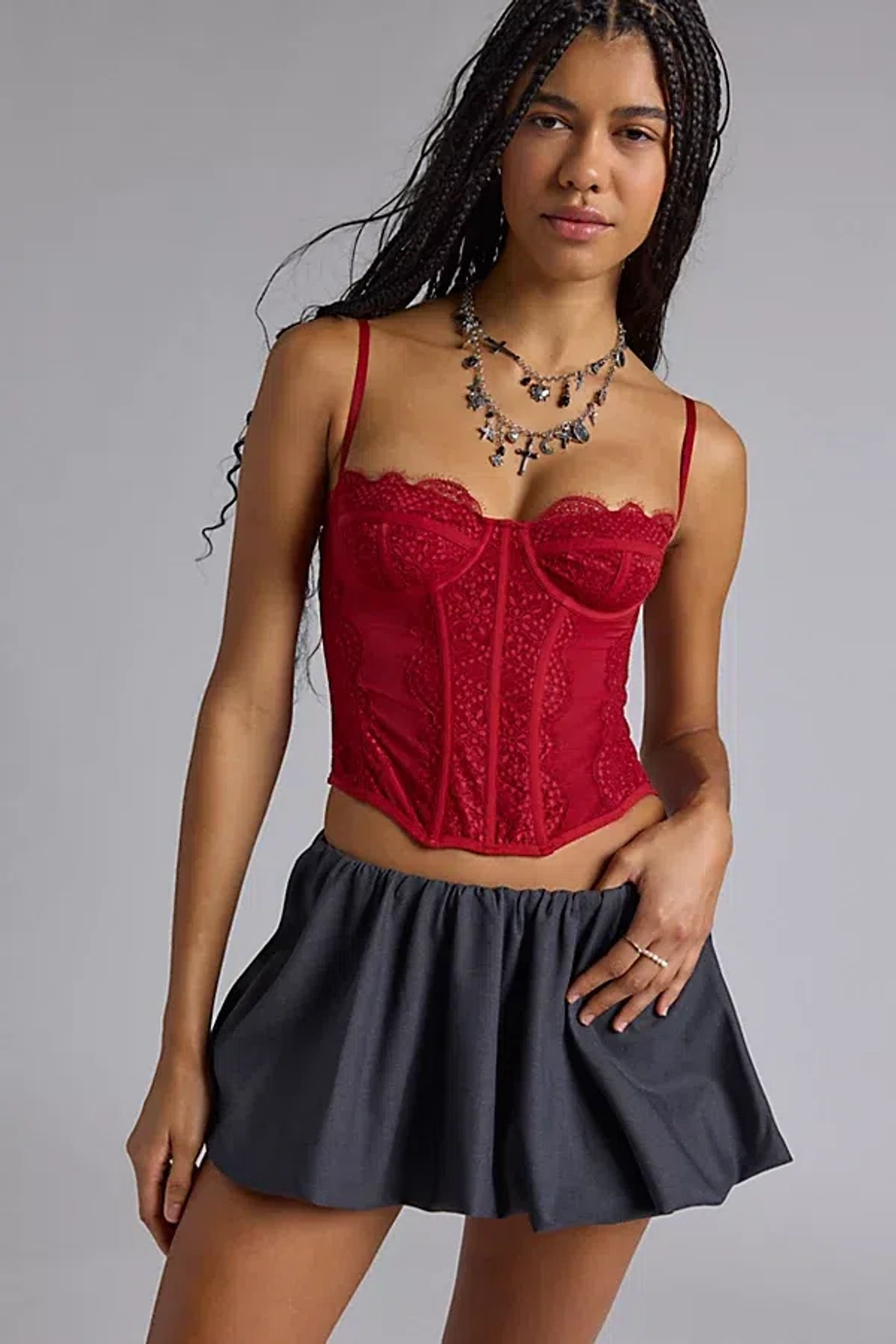 Out From Under Modern Love Corset In Bright Red At Urban Outfitters |  ModeSens