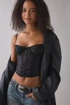 Out From Under Modern Love Sequin Corset In Black, Women's At Urban Outfitters