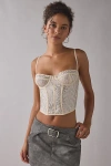 Out From Under Modern Love Sequin Corset In Ivory, Women's At Urban Outfitters In Neutral