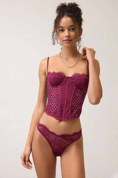 Out From Under Modern Love Sheer Lace Thong In Purple, Women's At Urban Outfitters