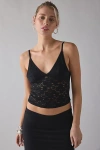 Out From Under Mon Cheri Low Back Cropped Cami In Black, Women's At Urban Outfitters In Black