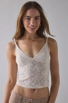 Out From Under Mon Cheri Low Back Cropped Cami In White, Women's At Urban Outfitters In White