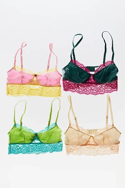 Out From Under Naomi Longline Lace Bralette In Blue/green, Women's At Urban Outfitters