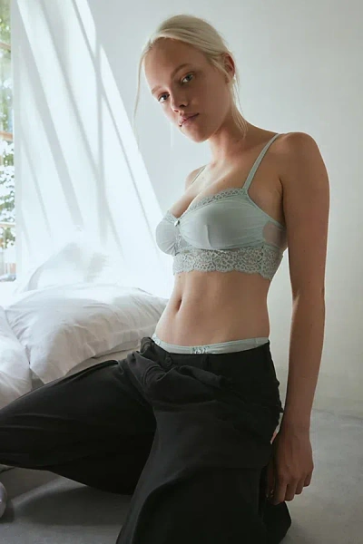 Out From Under Naomi Longline Lace Bralette In Icy Blue, Women's At Urban Outfitters In Icy Blue
