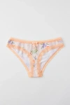 Out From Under Noelle Lace-trim Tanga In Citrus Ditsy, Women's At Urban Outfitters