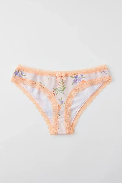 Out From Under Noelle Lace-trim Tanga In Citrus Ditsy, Women's At Urban Outfitters