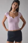 Out From Under Notch-front Cotton Compression Baby Tee In Lilac, Women's At Urban Outfitters