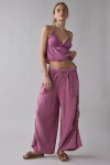 Out From Under Ocean Air Cinched Wide-leg Gauze Pant In Berry, Women's At Urban Outfitters