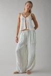 Out From Under Ocean Air Cinched Wide-leg Gauze Pant In Blue Stripe, Women's At Urban Outfitters