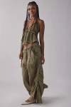 Out From Under Ocean Air Cinched Wide-leg Gauze Pant In Olive, Women's At Urban Outfitters
