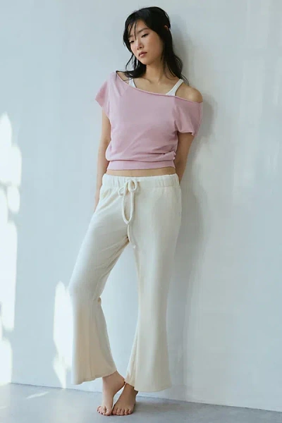 Out From Under Off-the-shoulder Banded Hem Tee In Mauve, Women's At Urban Outfitters