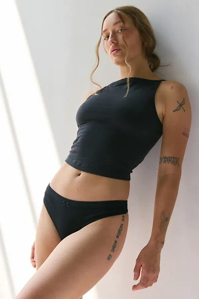 Out From Under Only Yours Cotton Thong In Black, Women's At Urban Outfitters