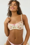 Out From Under Petunia Fields Ribbon Trim Lace Underwire Bra In Amelia Tossed Garden White, Women's At Urban Outfit