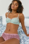 Out From Under Petunia Fields Ribbon Trim Lace Underwire Bra In Slit Green/misty Jade, Women's At Urban Outfitters
