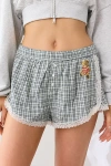 Out From Under Pillow Talk Lace Trim Boxer Shortie In Green, Women's At Urban Outfitters