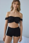 Out From Under Pin Up Picnic Off-the-shoulder Top In Black, Women's At Urban Outfitters