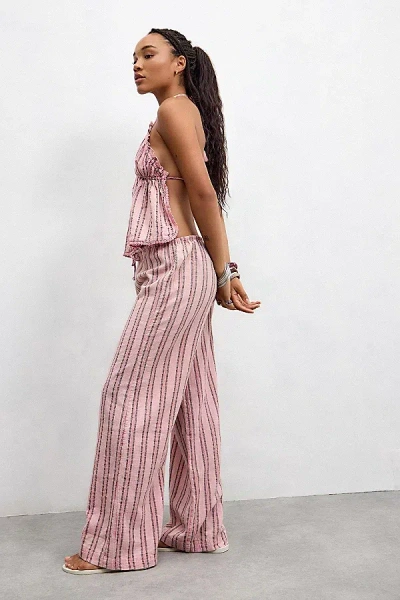 Out From Under Pink Ellie Stripe Pant In Pink, Women's At Urban Outfitters
