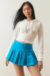 Out From Under Prep School Pleated Micro Mini Skort In Turquoise, Women's At Urban Outfitters In Turquoise