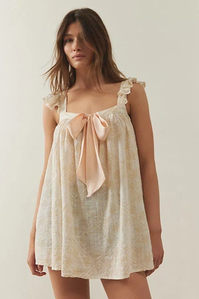 Out From Under Pretty Pj Babydoll Slip In Light Brown, Women's At Urban Outfitters In Pink